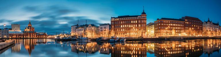 Panoramic photo of the Finnish city of Helsinki by the water | Transport Finland | Seacon Logistics